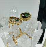 Large Bronze Conical Pentagram - Crystal/Gemstone Magick Intention Necklace
