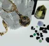 Gold Feathers in Silver - Crystal/Gemstone Magick Intention Necklace