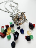 Gold/Silver Heart Sphere - Crystal/Gemstone Magick Intention Necklace