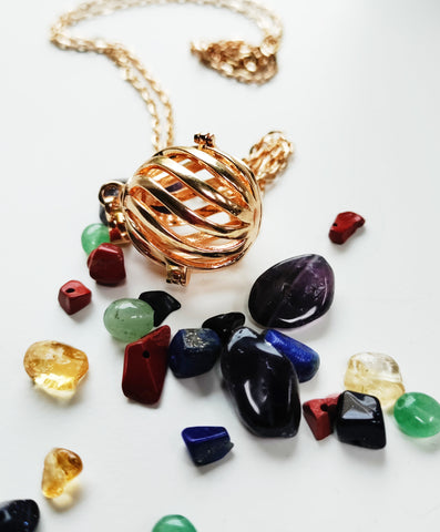 Golden Swirl - Crystal/Gemstone Magick Intention Necklace