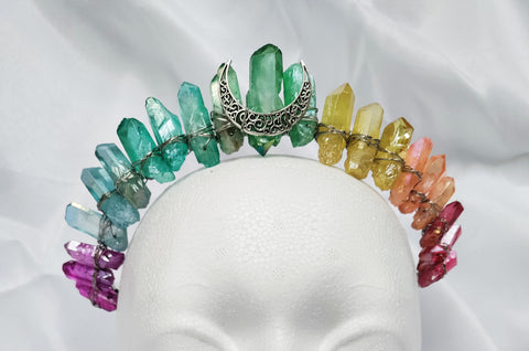 Rainbow Moon Crystal Crown