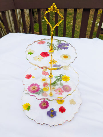 Floral 3-Tier Cake Stand